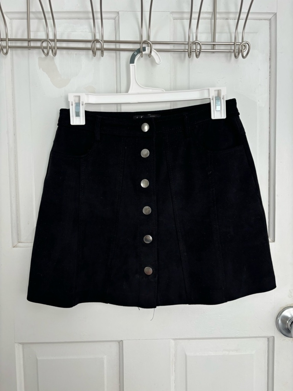 Zara Black Button-Front Mini Skirt